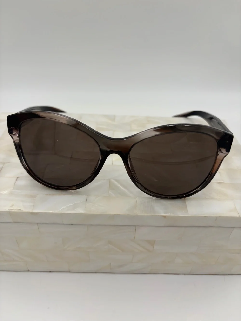 CHANEL Pantos Logo Smoke Brown Rounded Cat-Eye Sunglasses 5458-A